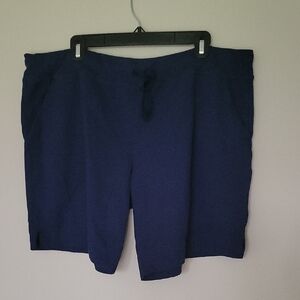 Athletic Works Blue Athletic Shorts Flat Front Design